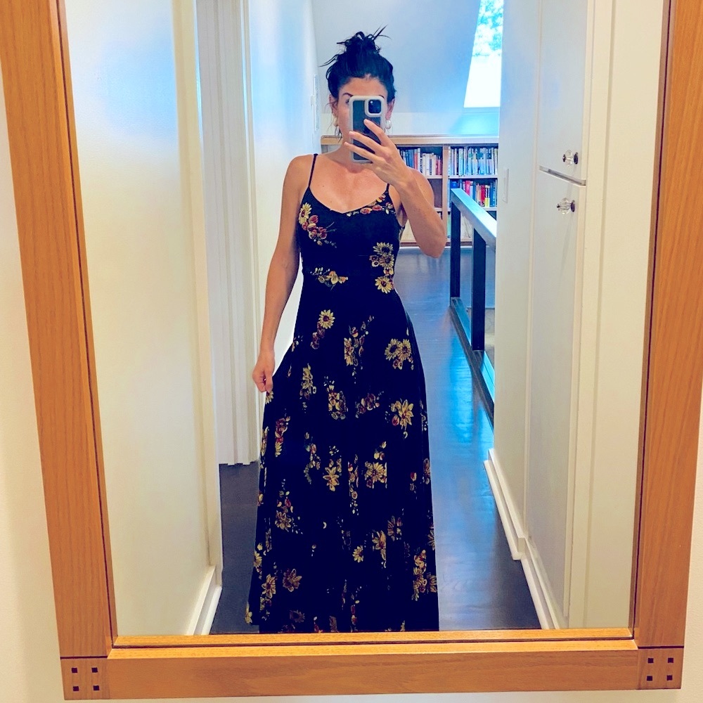 ASOS V Neck V Back Pleated Maxi Dress